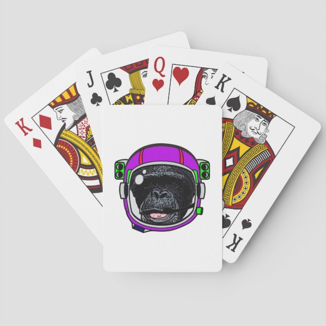 Baraja De Cartas Chimpancé espacial (Reverso)
