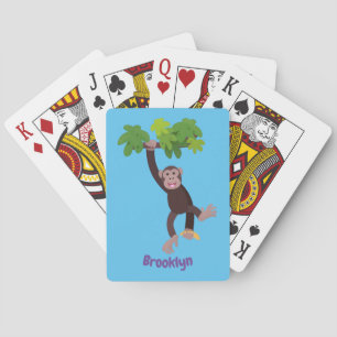 Baraja De Cartas Chimpancé lindo en personalizado colgante de la ju