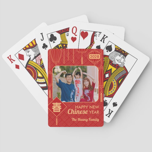 Baraja De Cartas Chinese New Year Lantern Photo Poker Cards (Reverso)