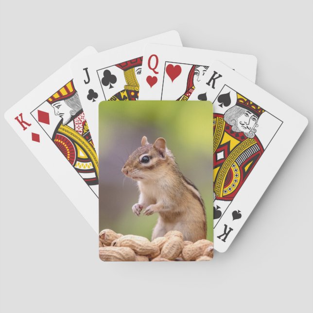 Baraja De Cartas Chipmunk con cacahuetes (Reverso)