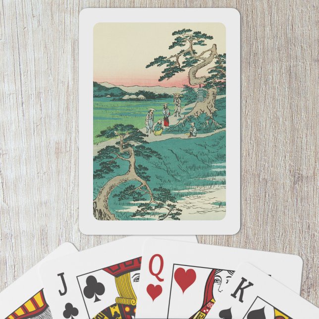 Baraja De Cartas Chiryuu, Japón: Impresión de bloques de madera vin (Chiryuu, Japan Playing Cards- Table View)