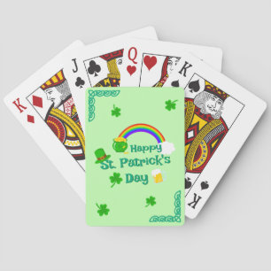 Baraja De Cartas Chismosa del Día de San Patricio de Knot de oro ce
