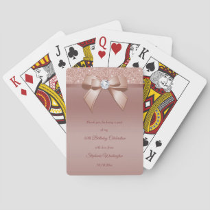 Baraja De Cartas Chispas y Glamour, Fiesta de Cumpleaños en Rosa Do