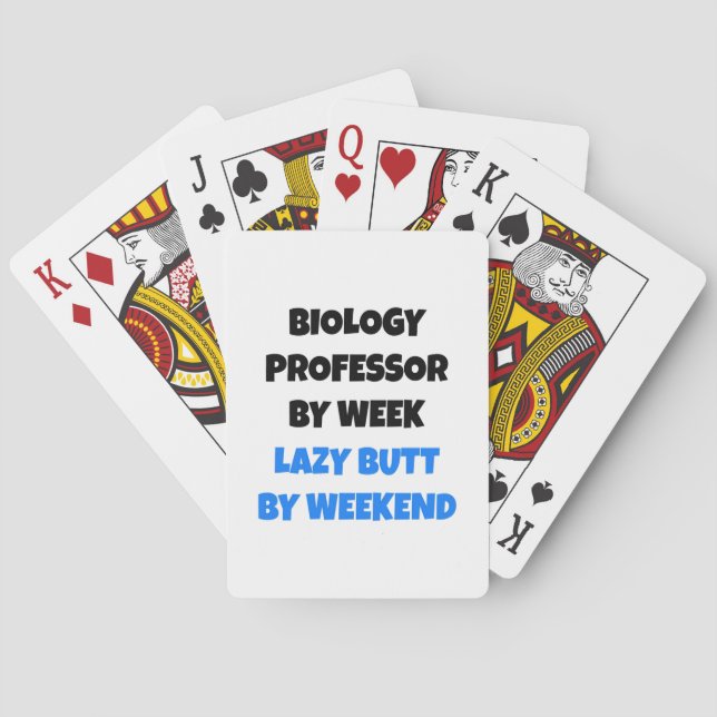 Baraja De Cartas Chiste de Lazy Biology Professor (Reverso)