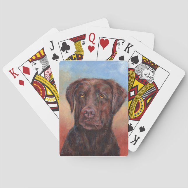 Baraja De Cartas Chocolate Labrador (Reverso)