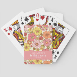Baraja De Cartas Chorro Boho Rosa Amarillo Floral Despedida de Solt