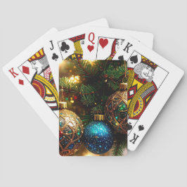 Baraja De Cartas Christmas Ornaments on Evergreen Tree Holiday