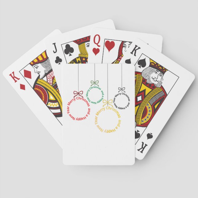 Baraja De Cartas Christmas Ornaments Text Design (Reverso)