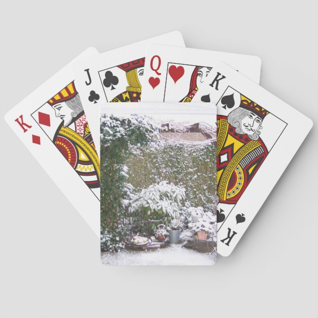 Baraja De Cartas Christmas Season, Snow in the garden (Reverso)