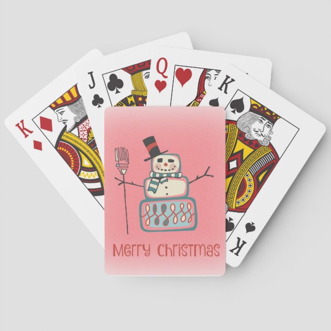 Baraja De Cartas Christmas Snowman (Reverso)