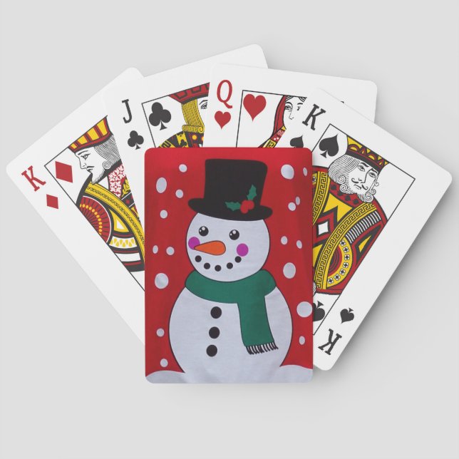 Baraja De Cartas Christmas Snowman (Reverso)