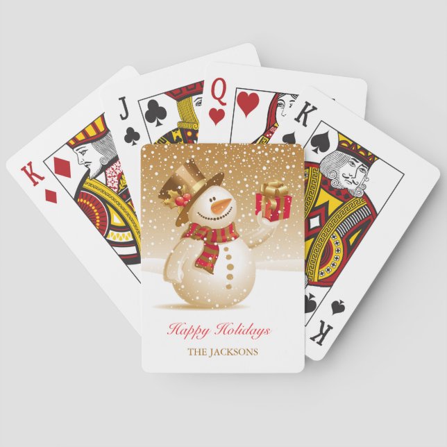 Baraja De Cartas Christmas Snowman Playing Cards (Reverso)