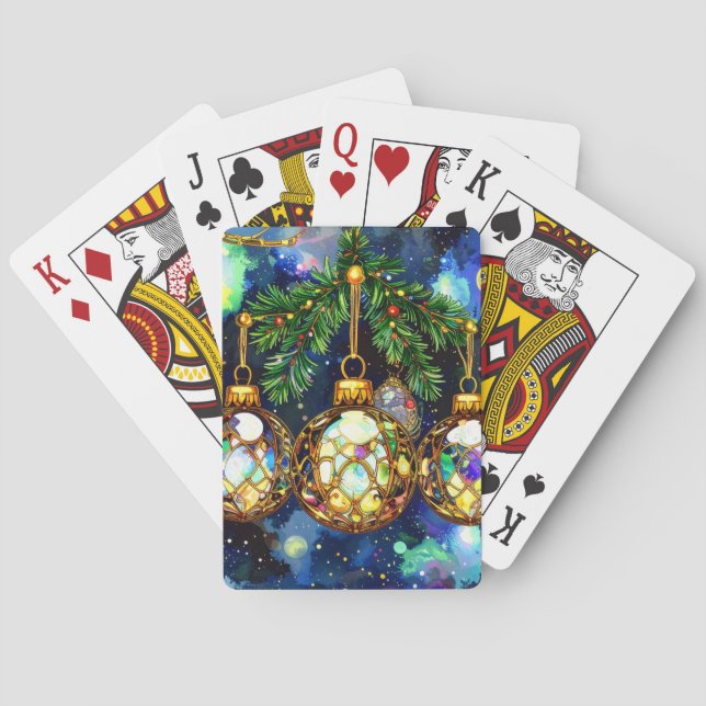 Baraja De Cartas Christmas Tree Ornaments Holiday Games (Reverso)