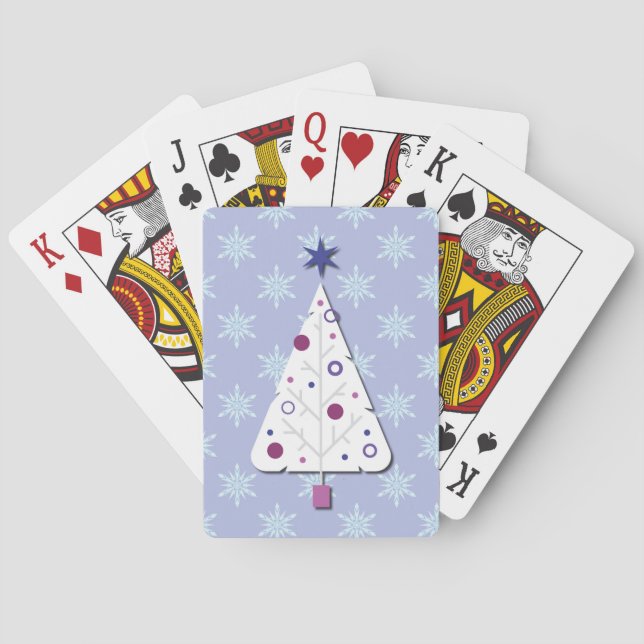 Baraja De Cartas Christmas Tree Retro Art Holiday (Reverso)