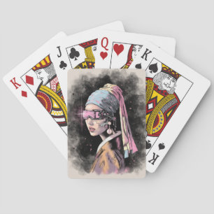Baraja De Cartas Ciber-Chica con un Pearl Earring