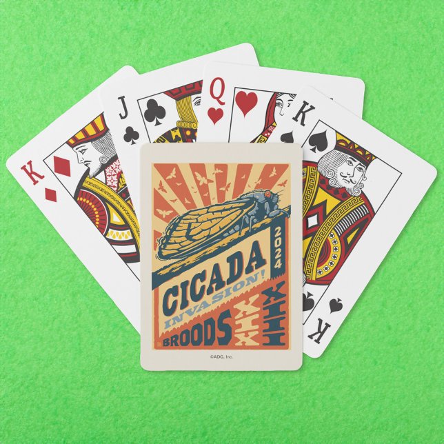 Baraja De Cartas Cicada Invasion 2024 Letra Press (Cards on table)