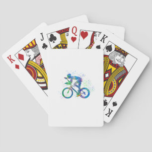 Baraja De Cartas ciclista de competición en acuarela