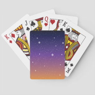 Baraja De Cartas Cielo de estrellas morado y dorado