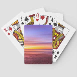 Baraja De Cartas Cielo del atardecer sobre playa y mar