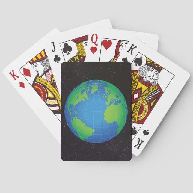 Baraja De Cartas Cielo estelar del Mapa del Mundo (Reverso)