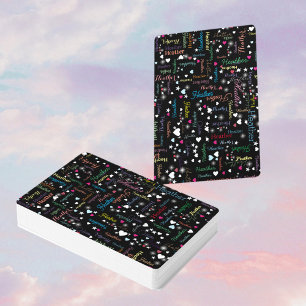 Baraja De Cartas Cielo negro lleno de corazones y estrellas moderno