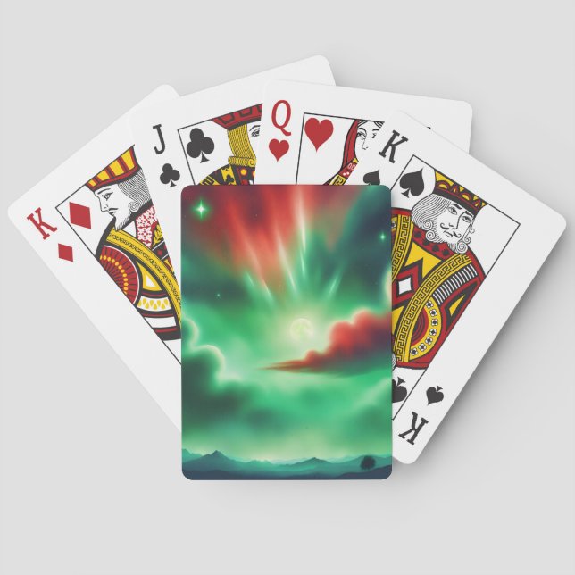 Baraja De Cartas cielo verde (Reverso)