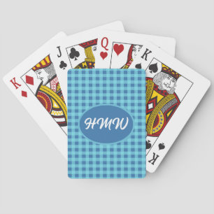 Baraja De Cartas Cielos azules cubiertos: Monograma Personalizado