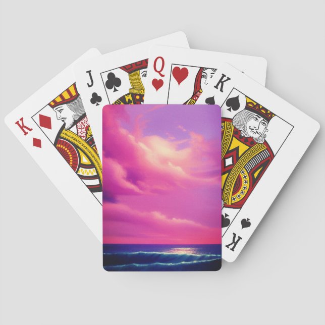 Baraja De Cartas Cielos rosados (Reverso)
