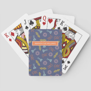 Baraja De Cartas Ciencia / Científico - Su nombre /Monograma ADN