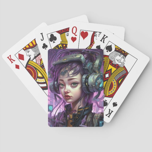 Baraja De Cartas Ciencia ficción de cibermujeres (Reverso)