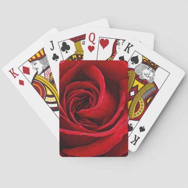 Baraja De Cartas Cierre brillante del rosa rojo para arriba (Reverso)