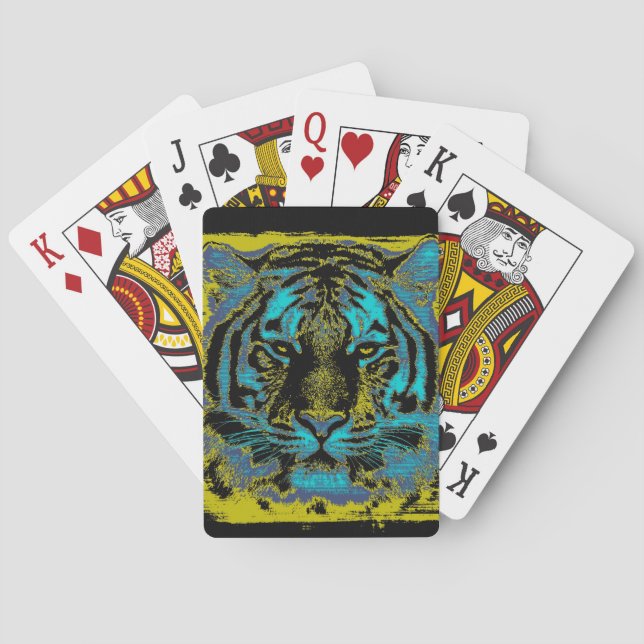 Baraja De Cartas Cierre de la cara del tigre 12 (Reverso)