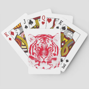 Baraja De Cartas Cierre de la cara del tigre 6