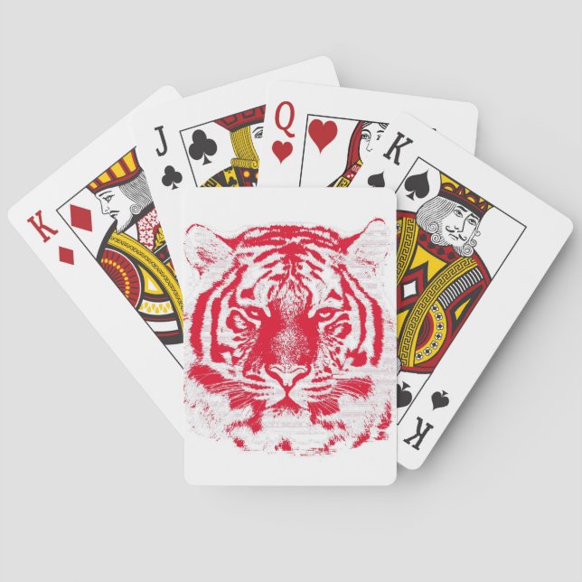 Baraja De Cartas Cierre de la cara del tigre 6 (Reverso)