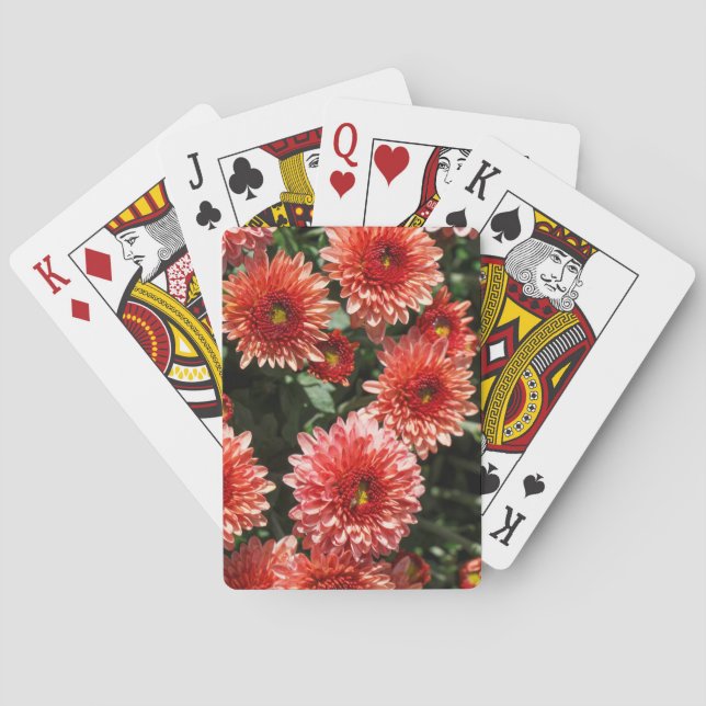 Baraja De Cartas Cierre de la planta de crisantemo (Reverso)