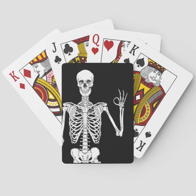 Baraja De Cartas Cierre de un Gesto de Skeleton (Reverso)