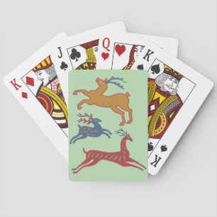 Baraja De Cartas Ciervo de Arte Popular Americano Vintage en Color