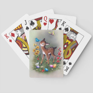 Baraja De Cartas Ciervo de Pascua vintage retro lindo