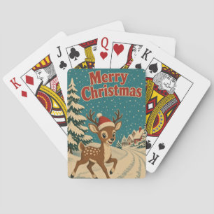 Baraja De Cartas Ciervo Navidad Animal Navidad de Invierno