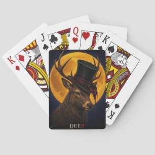 Baraja De Cartas Ciervo Sombrero Alto Gótico Surrealista