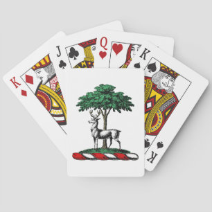Baraja De Cartas Ciervo Venado junto a un Árbol Emblema del Crest H