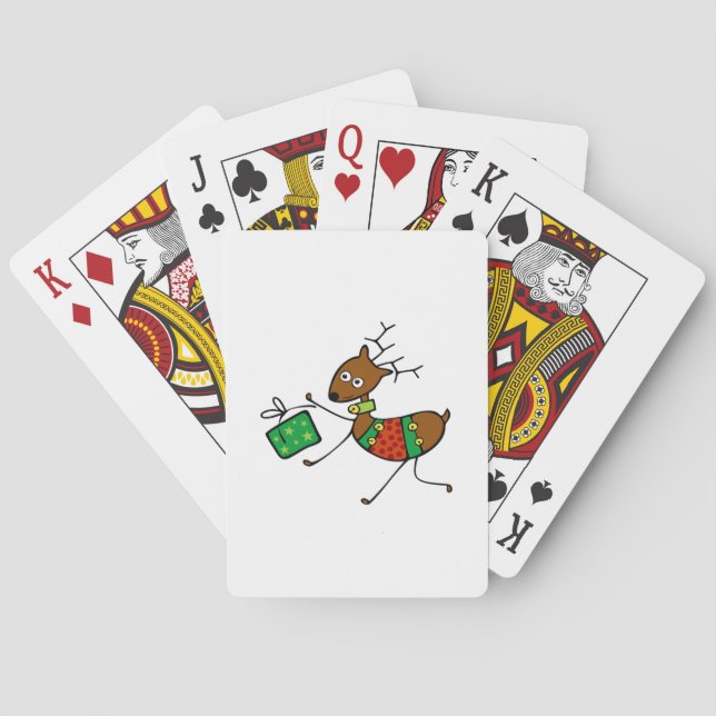 Baraja De Cartas Ciervos del navidad del dibujo animado (Reverso)