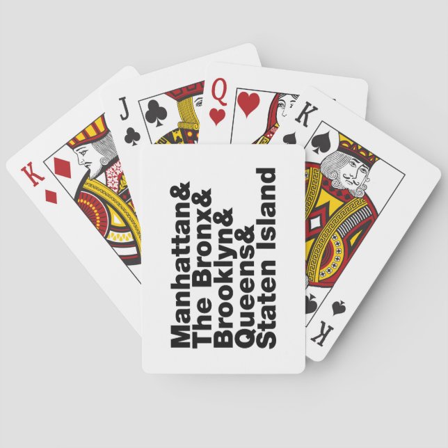 Baraja De Cartas Cinco distritos ~ Nueva York (Reverso)