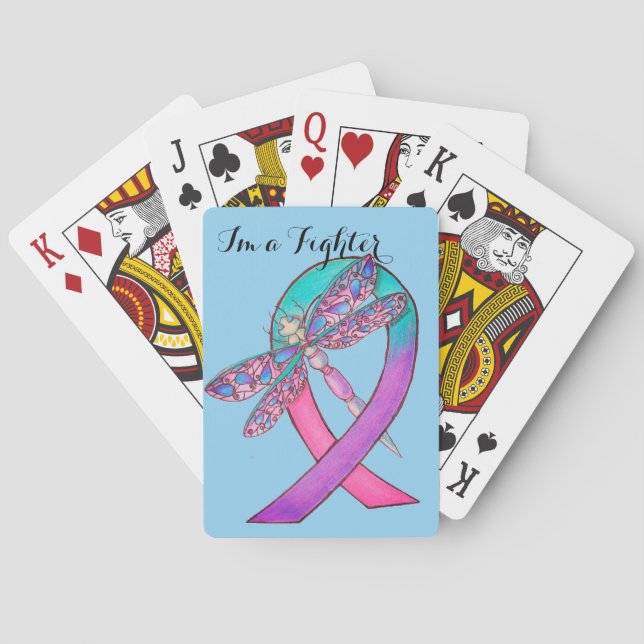 Baraja De Cartas Cinta de cáncer de tiroides (Reverso)