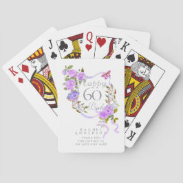 Baraja De Cartas Cinta de Rosa Púrpura 60 Cumpleaños