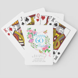 Baraja De Cartas Cinta de rosa rosa cumpleaños 60
