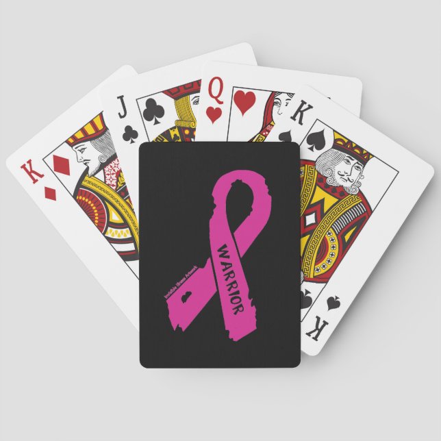Baraja De Cartas Cinta guerrera/ rota... Cáncer de mama (Reverso)