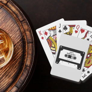 Baraja De Cartas Cinta Retro Cassette Partido Bachelor Blanco Y Neg