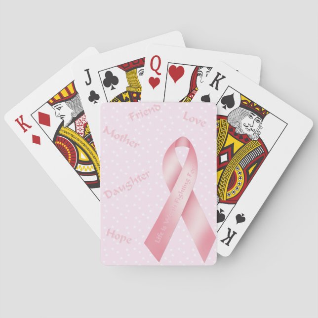 Baraja De Cartas Cinta rosa (Reverso)