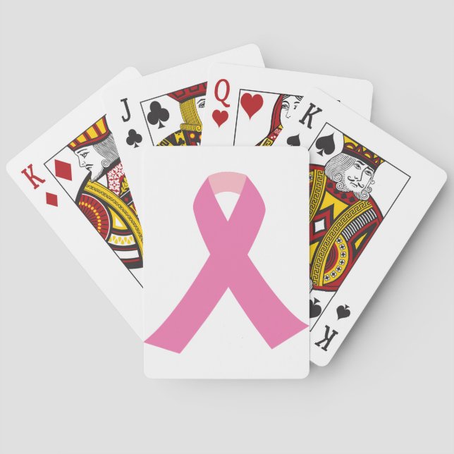 Baraja De Cartas Cinta rosa para la sensibilización sobre el cáncer (Reverso)